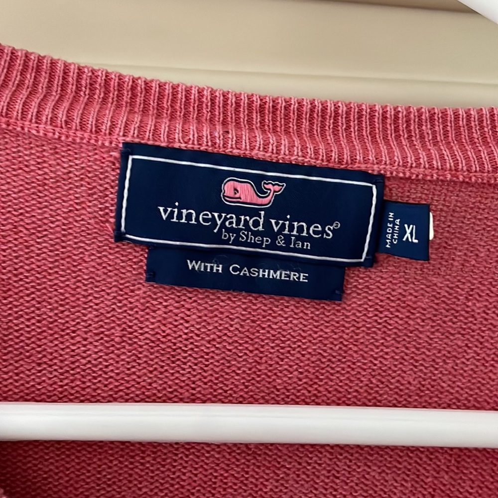 Vineyard Vines-Mens-dark coral cashmere blend sweater-XL - Picture 3 of 3